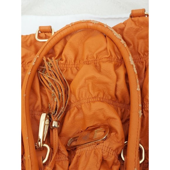 Large Purse and Matching Handbag JM Collection Orange Ruffle Purse Set - Picture 5 of 12